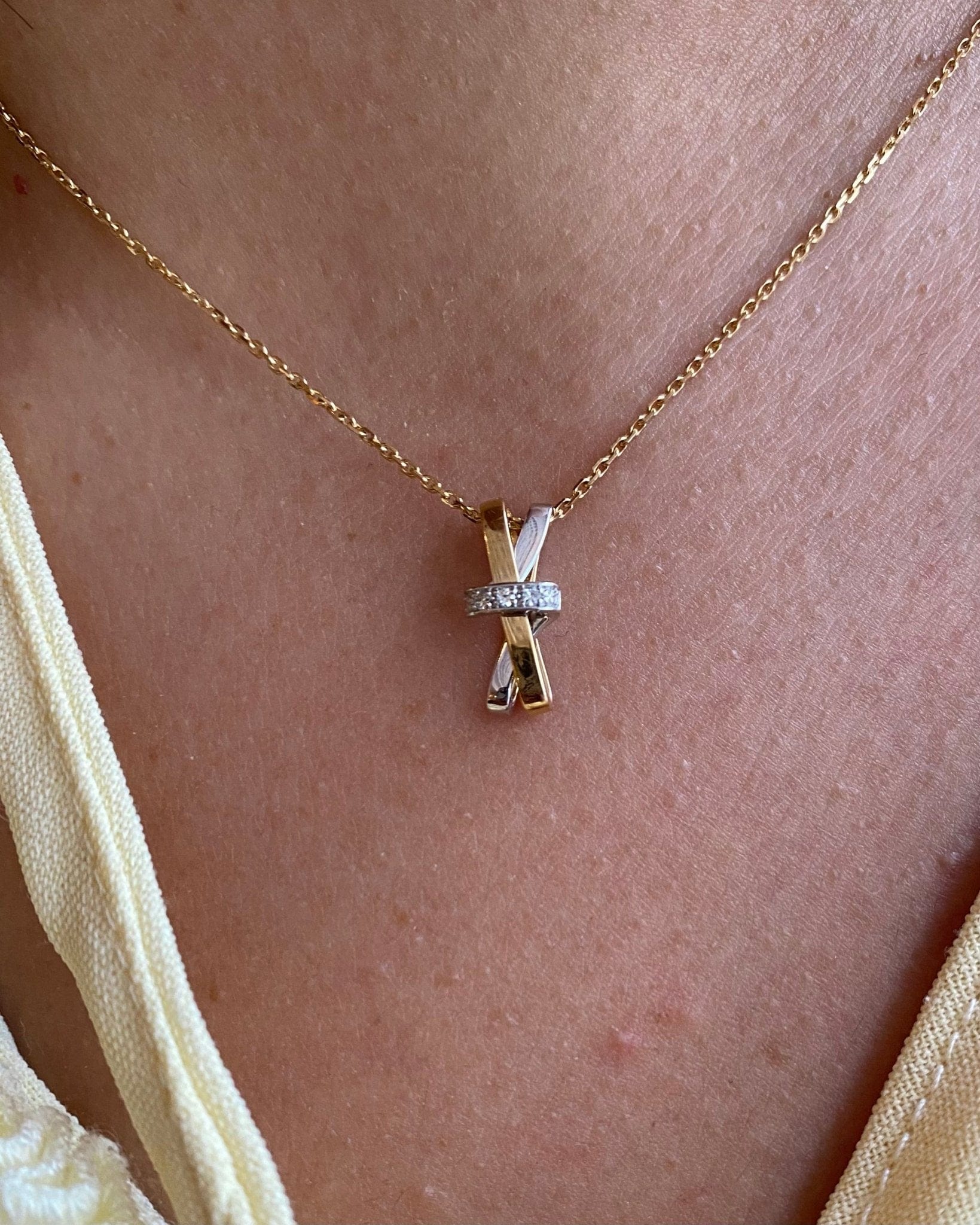 Collier Pendentif Diamants &amp; Or 18 carats "Éden" - Elliade Paris