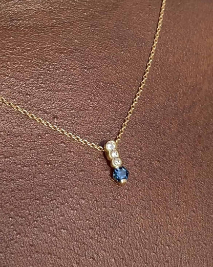 Collier Saphir 0.50 carat &amp; Diamants &quot;Isadora&quot;