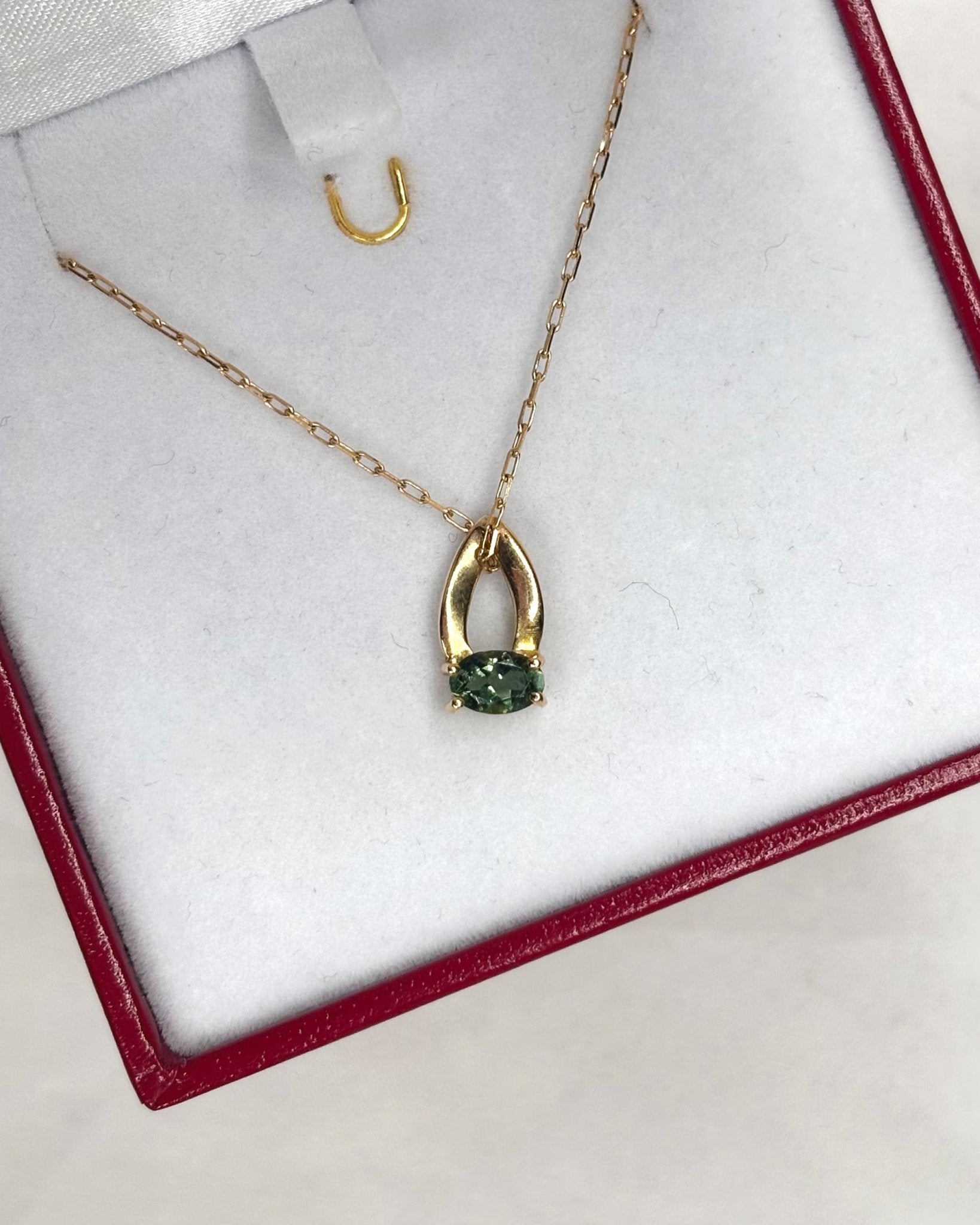 Collier Saphir Vert &quot;Mylène&quot; - Elliade Paris