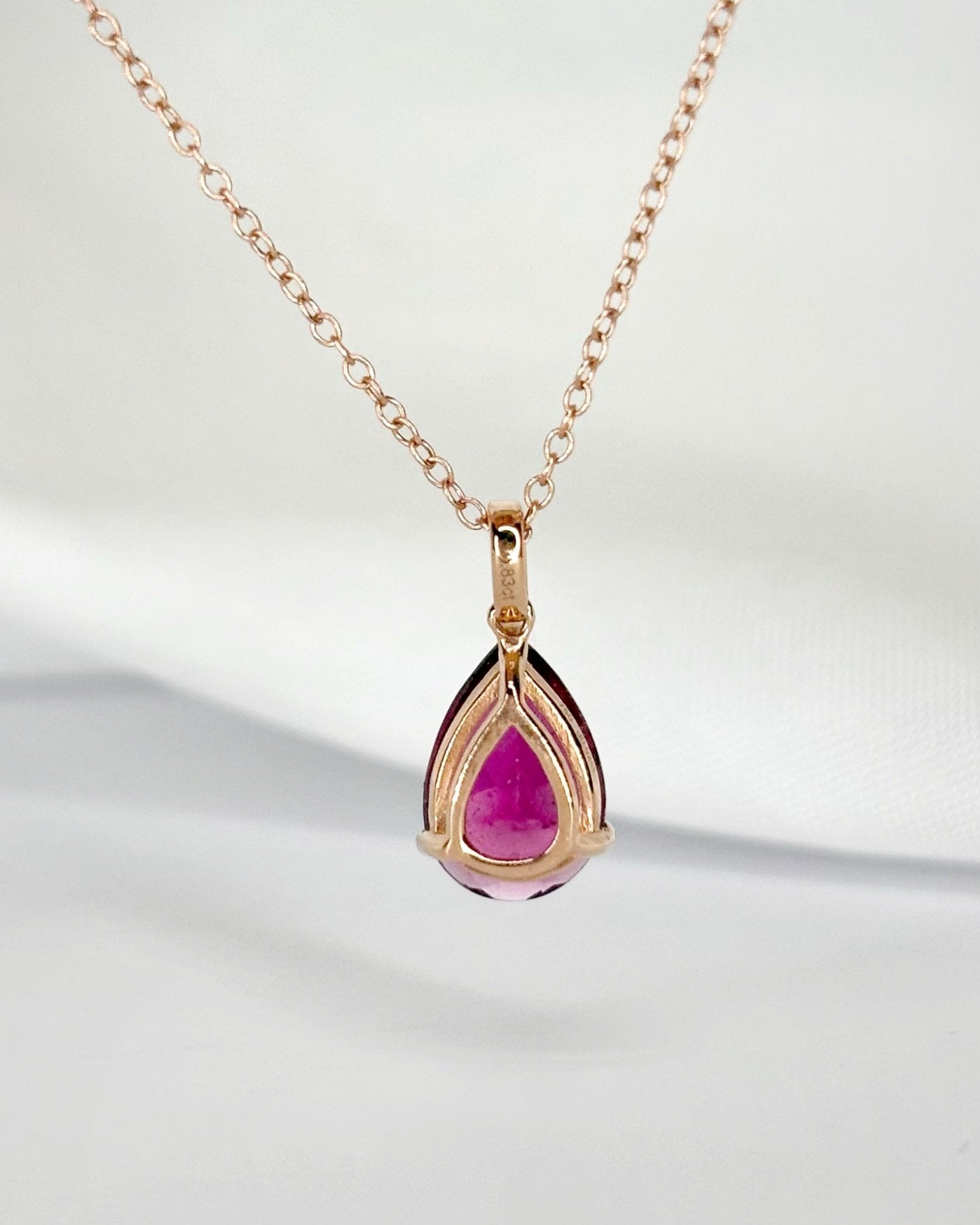 Collier Tourmaline 1.10 carat, Diamants &amp; Or 7,65g "Lucille" - Elliade Paris