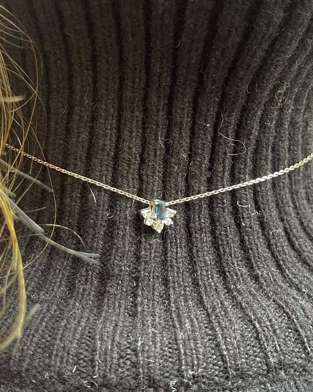 Collier Vintage Saphir &amp; Diamants &quot;Richa&quot;