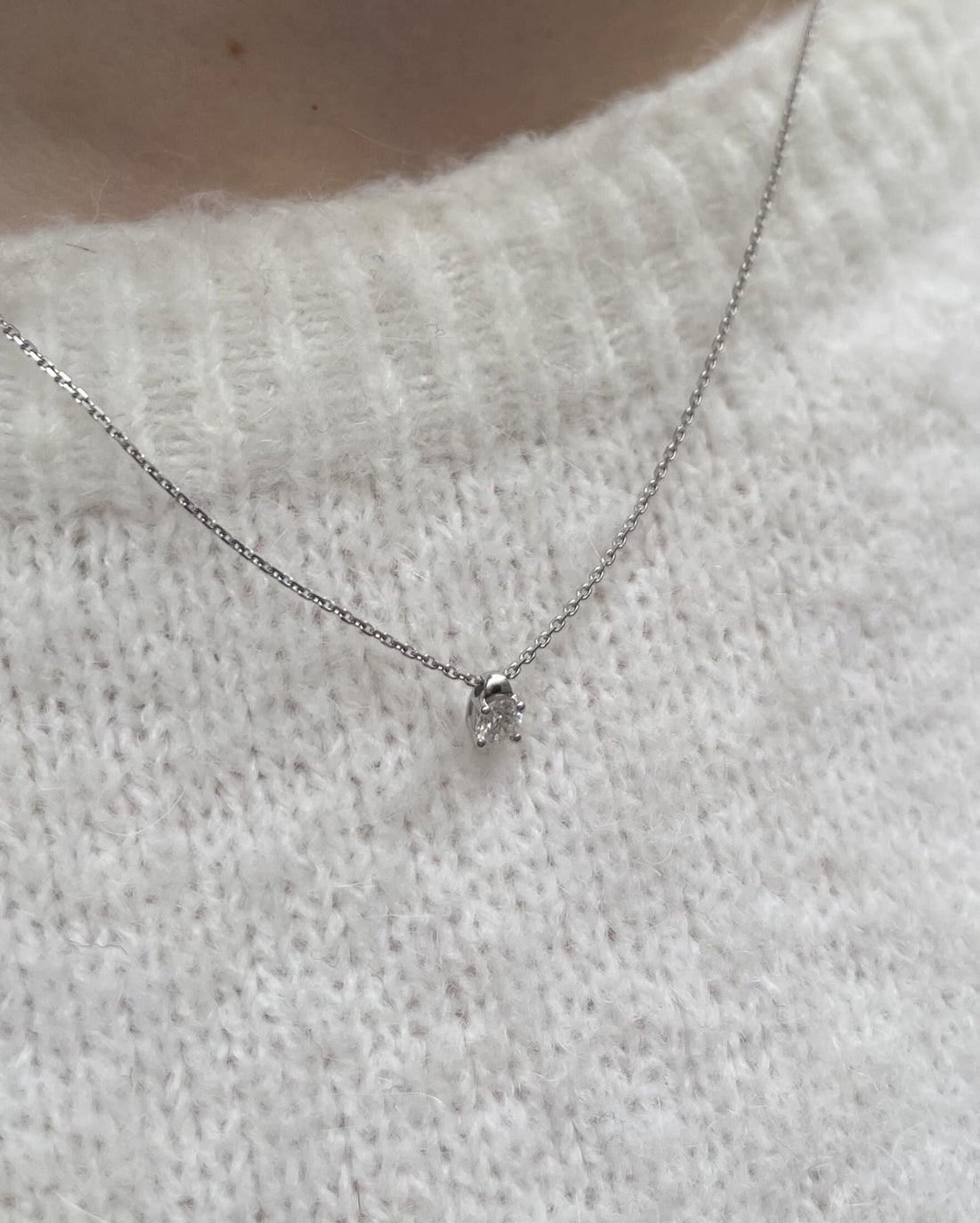 Collier Vintage Diamant 0.18 carat &quot;Lilianne&quot; - Elliade Paris
