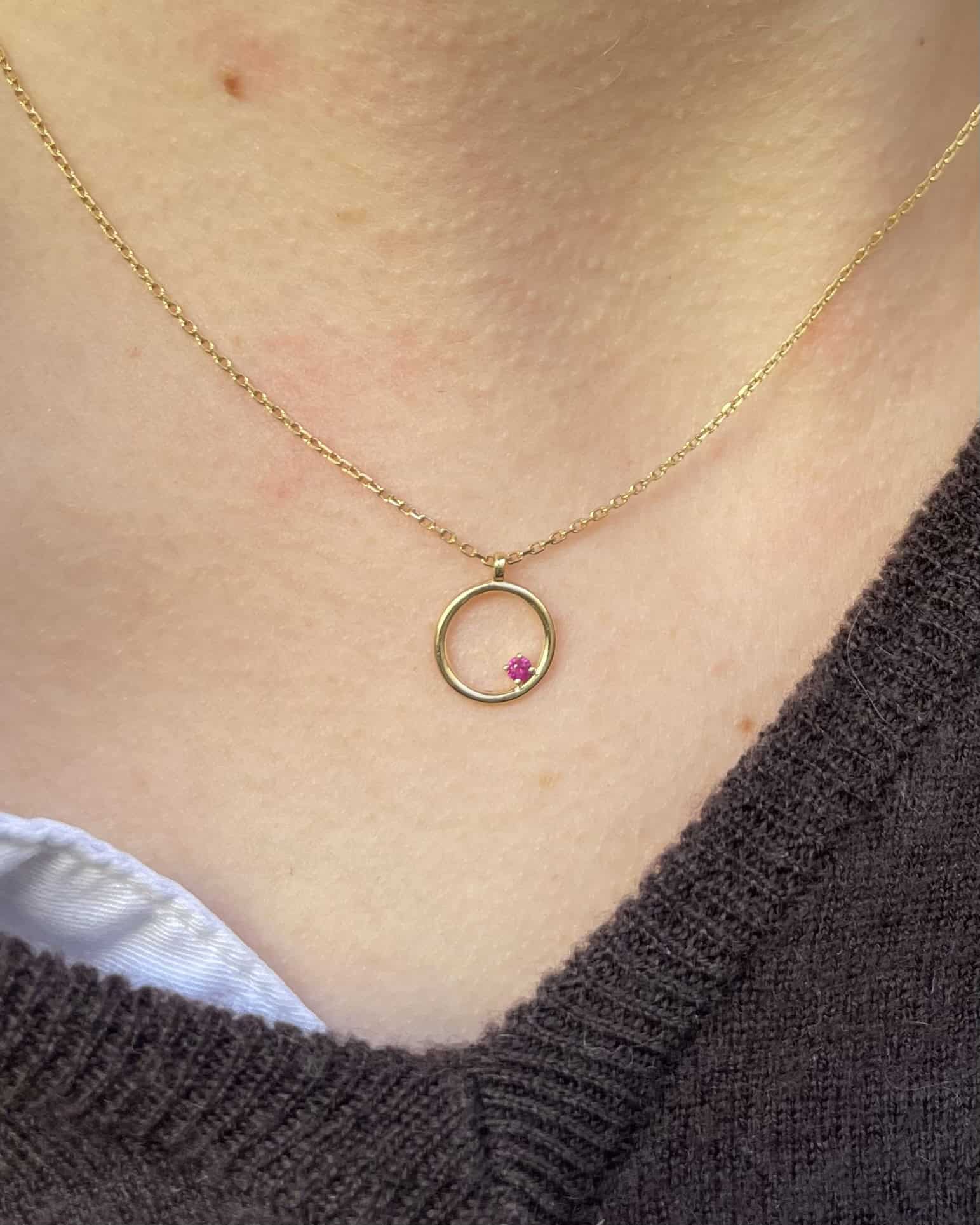 Collier Vintage Rubis "Melody" - Elliade Paris