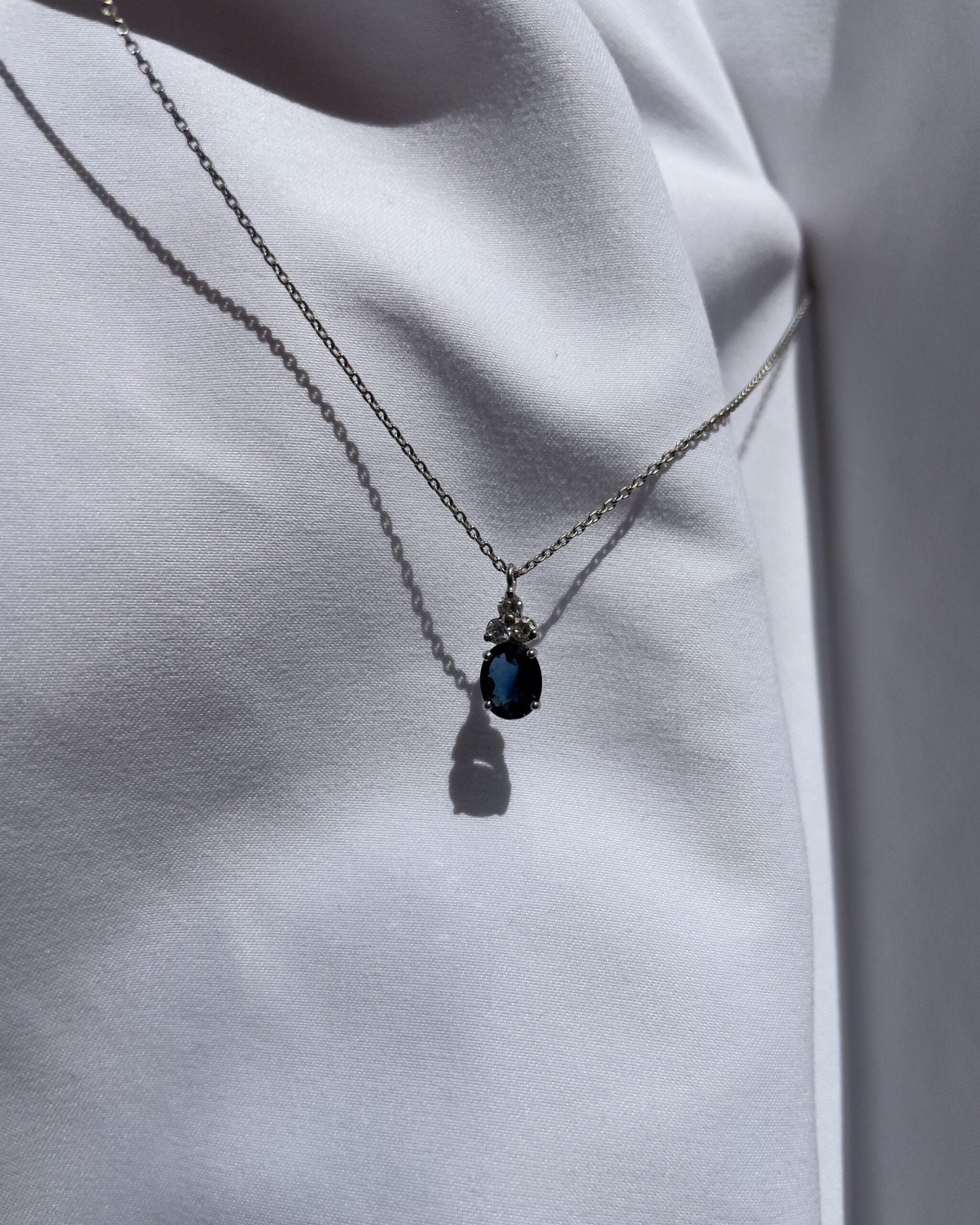Collier vintage saphir &amp; diamants "Klay" - Elliade Paris