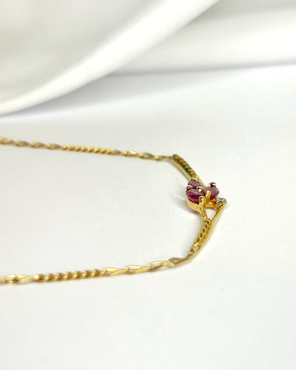 Collar Rubí 0,30 quilates y Diamante y Oro 3 g "Rosalina"