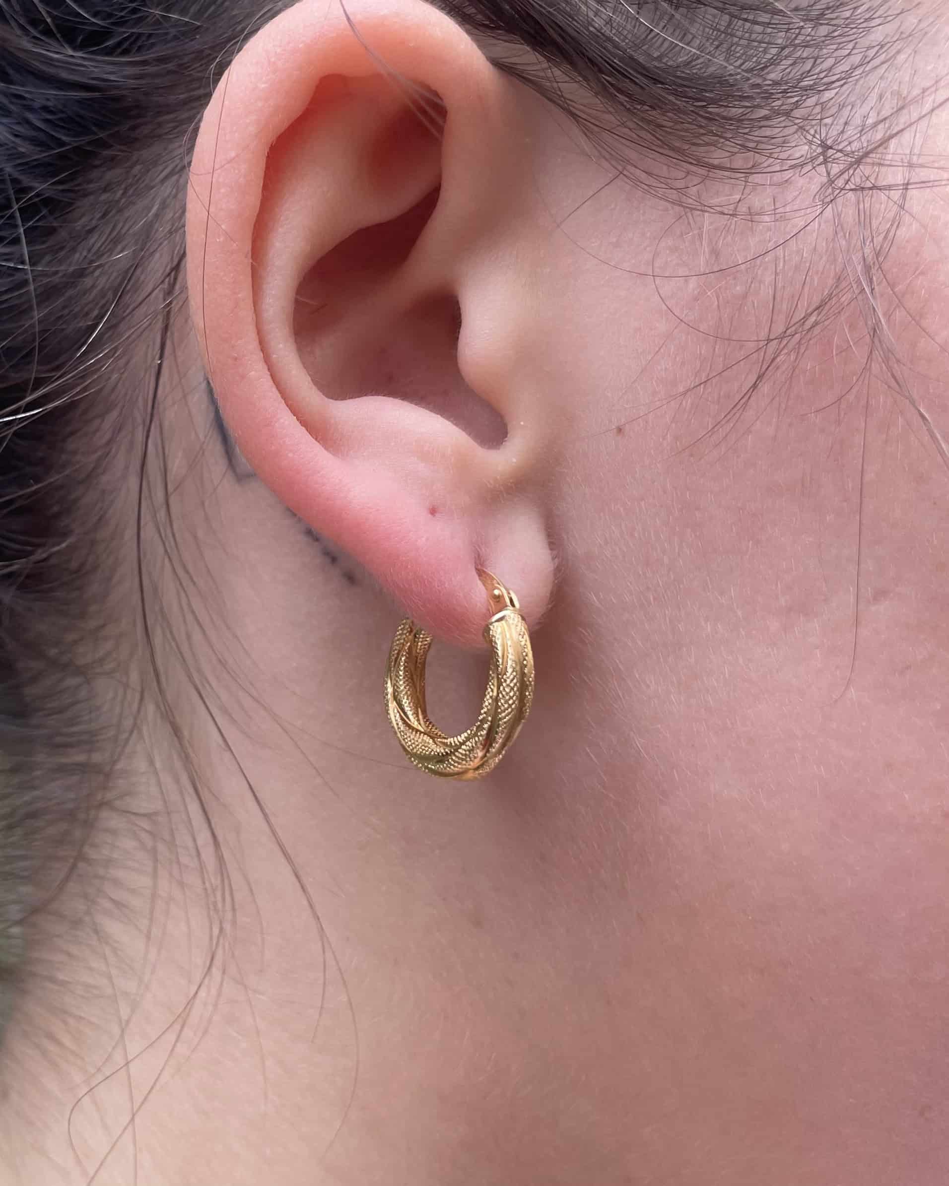 Vintage 18-carat gold "Cassie" hoop earrings