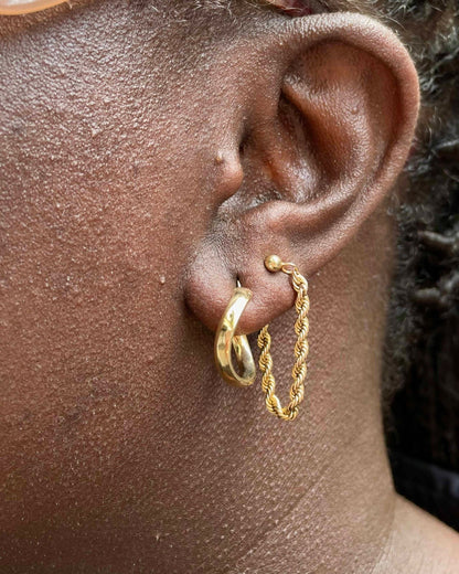 Vintage 18-carat gold "Kenny" hoop earrings