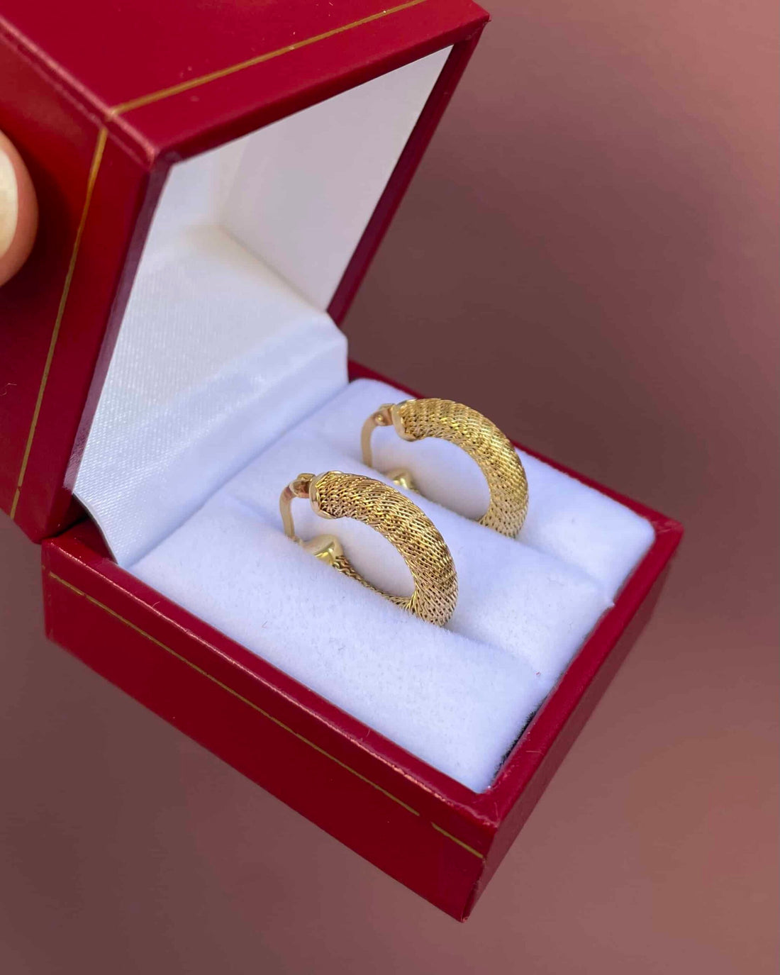 Vintage Yellow Gold "Kaysha" Hoop Earrings