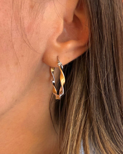 Créoles Deux Ors 18 carats "Paulette" - Elliade Paris
