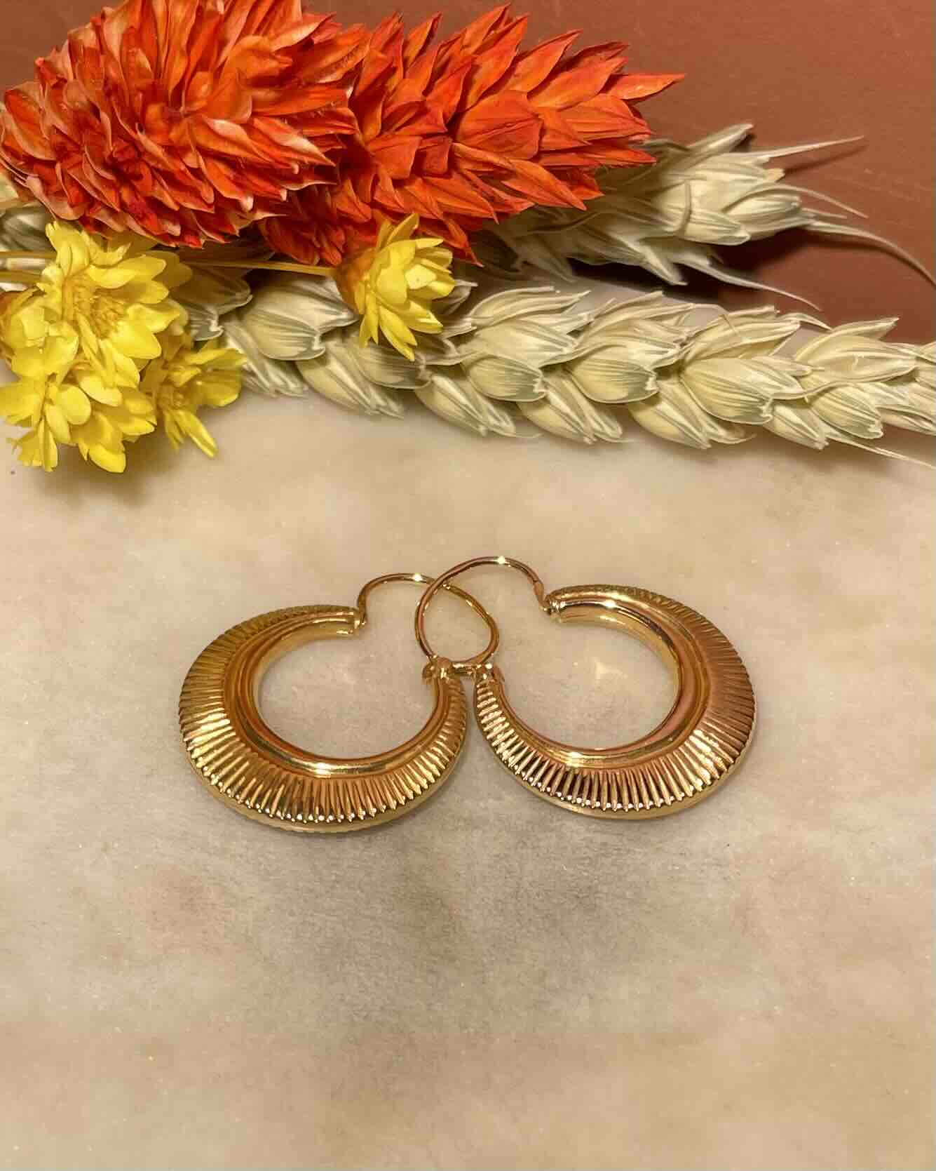 Pendientes de aro vintage "Jonny" de oro de 18 quilates