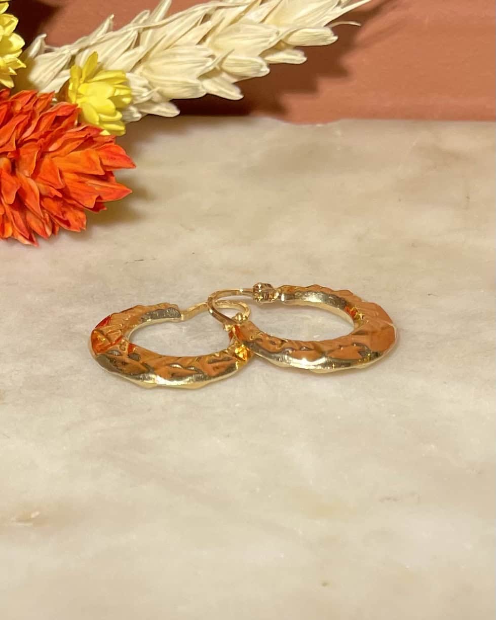 Vintage 18-carat gold "Laurie" hoop earrings