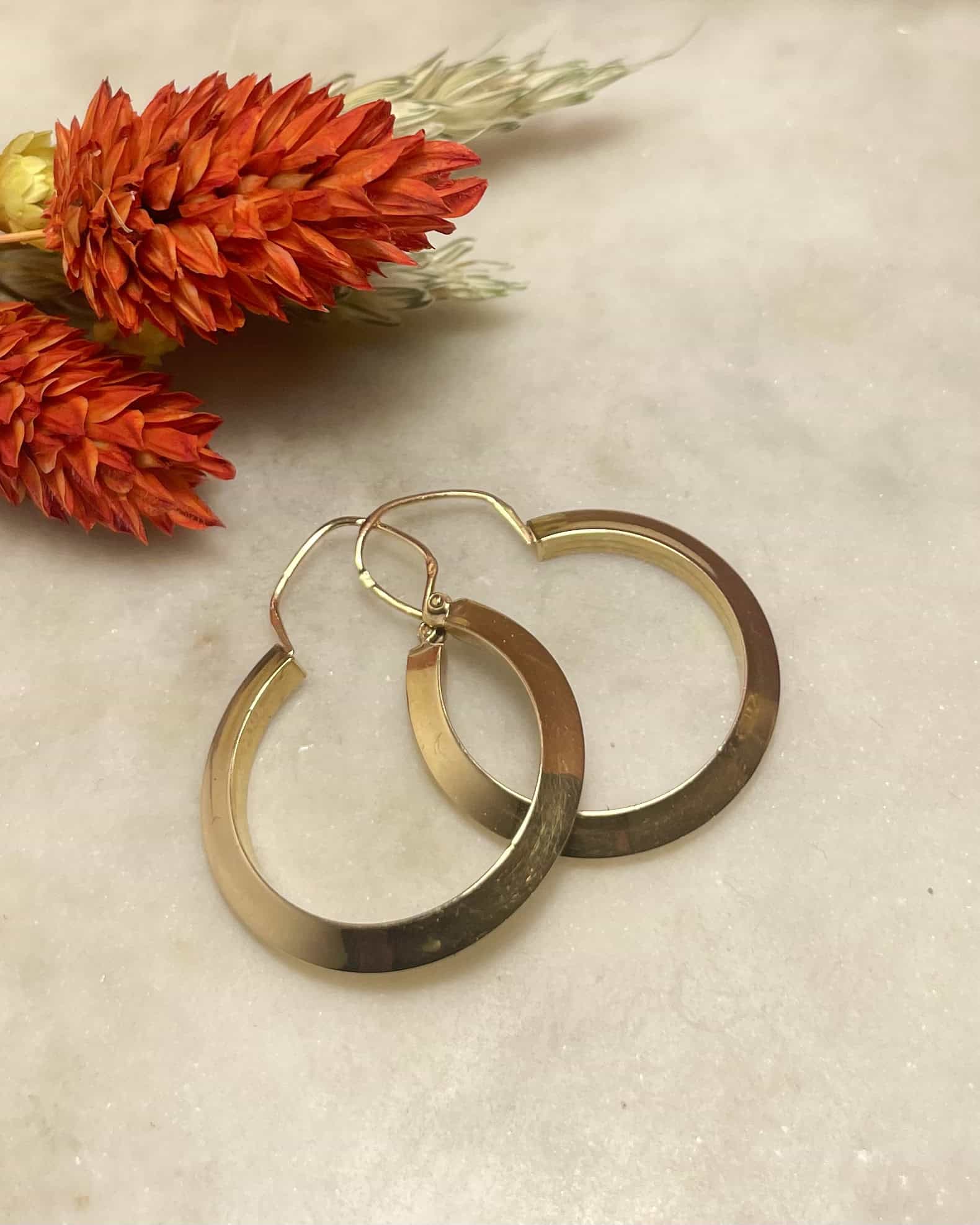 Vintage 18-carat gold "Joline" hoop earrings
