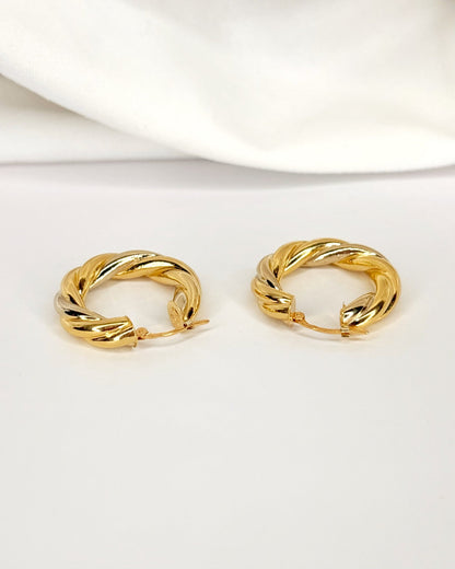 Créoles Or Jaune &amp; Gris 18 carats "Mariella" - Elliade Paris