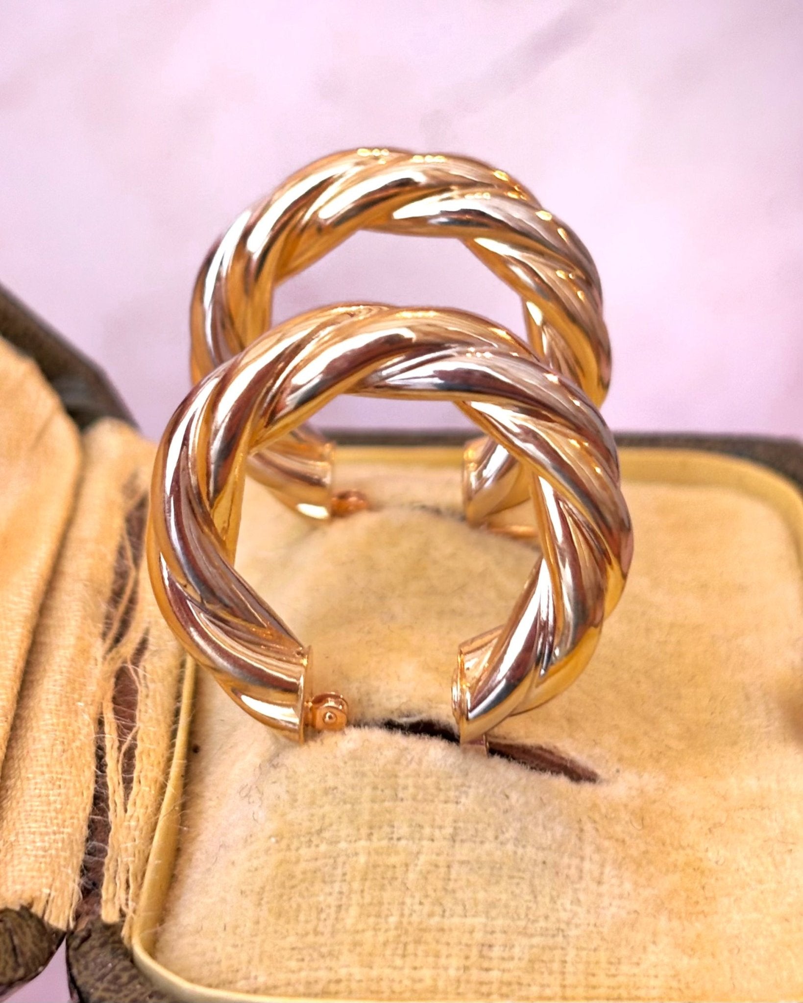 Créoles Or Jaune &amp; Gris 18 carats "Mariella" - Elliade Paris