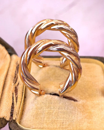 Créoles Or Jaune &amp; Gris 18 carats "Mariella" - Elliade Paris