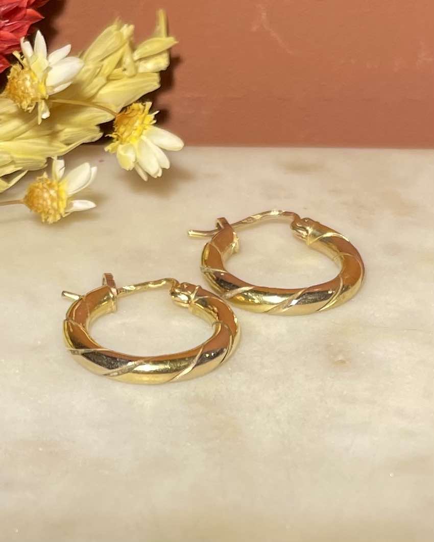 Créoles torsadées Deux Ors Vintage &quot;Macy&quot;