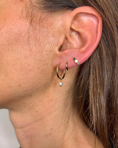 Créoles Perles &amp; Or Jaune 18 carats "Clara" - Elliade Paris