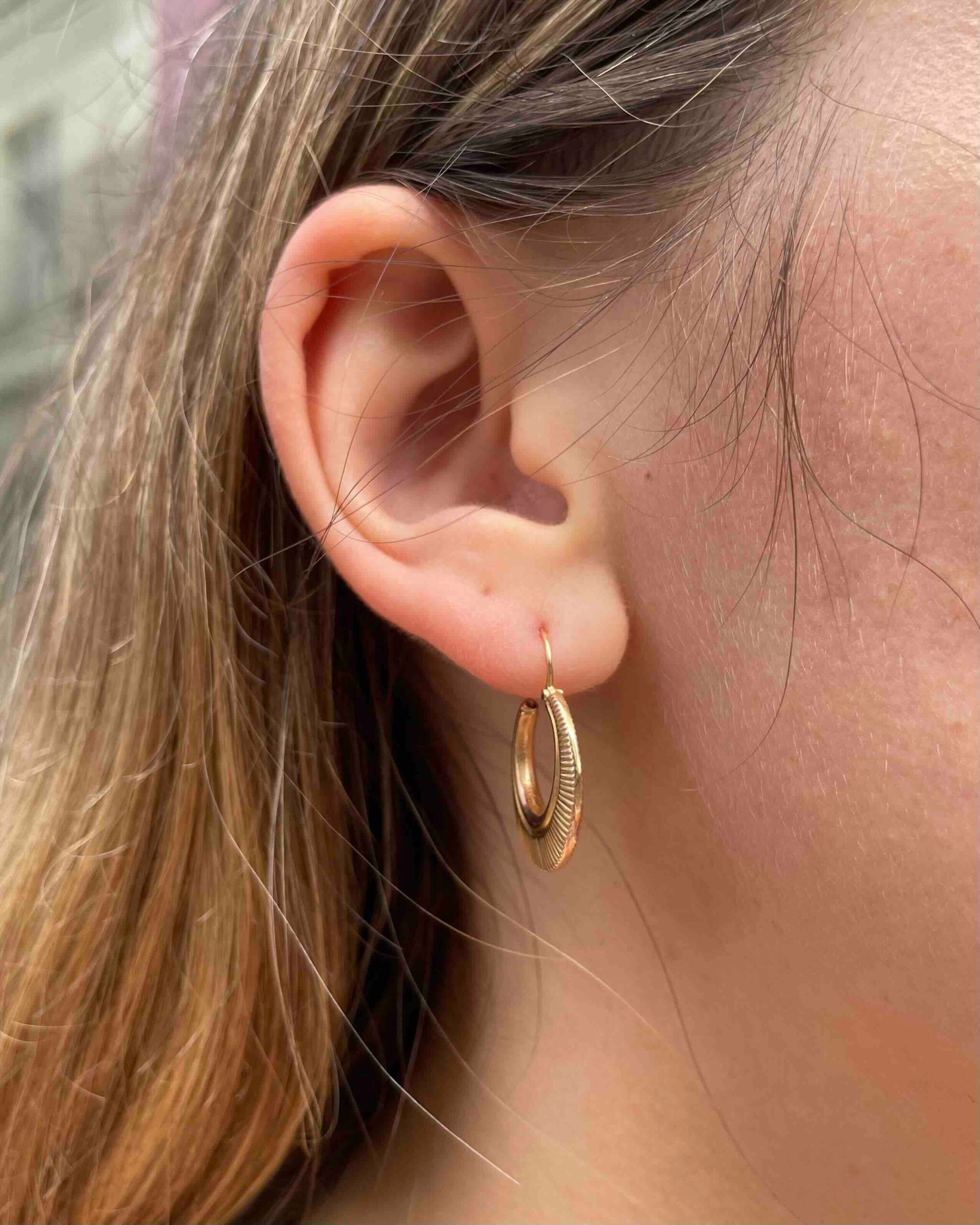 Pendientes de aro vintage "Jonny" de oro de 18 quilates