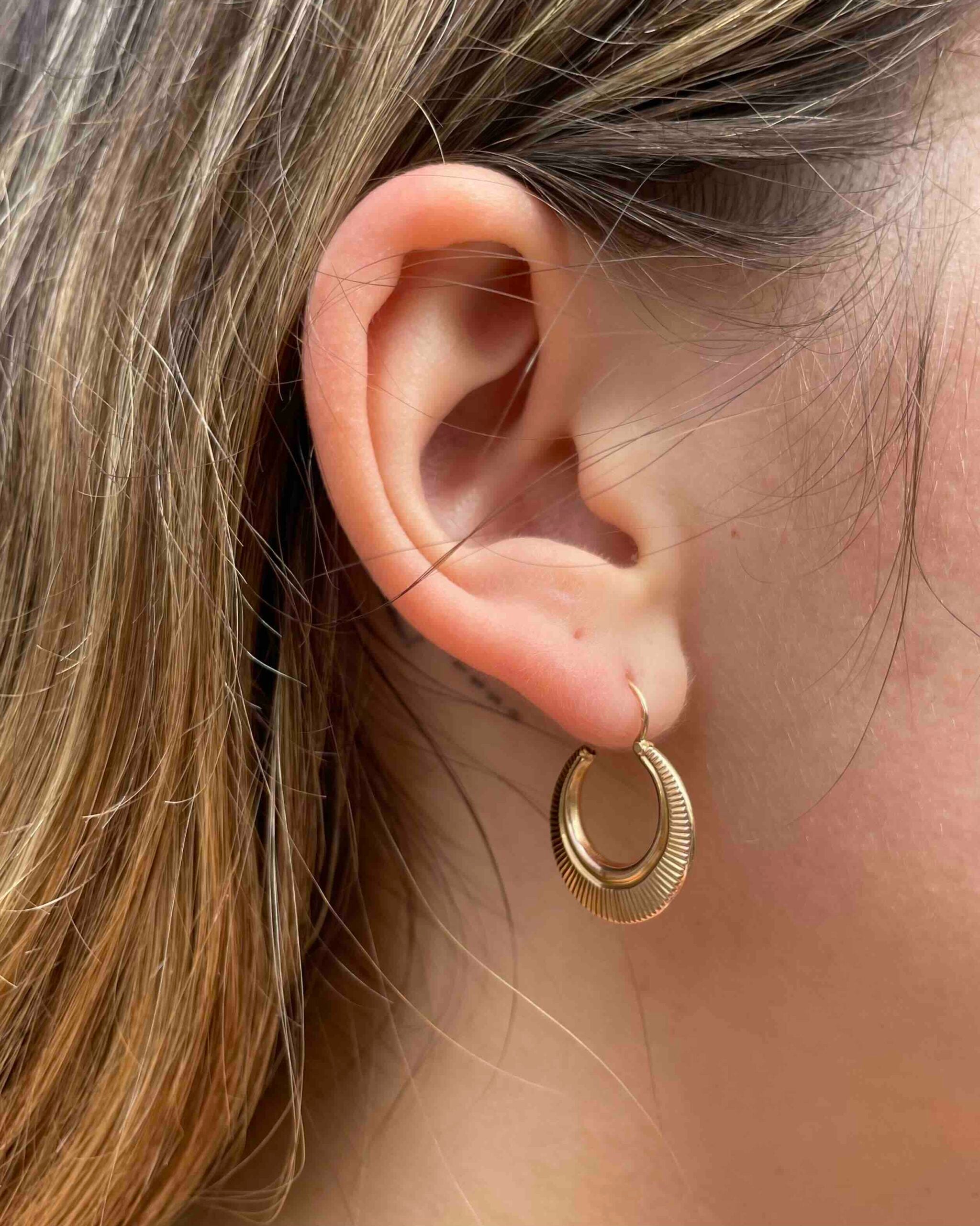 Pendientes de aro vintage "Jonny" de oro de 18 quilates