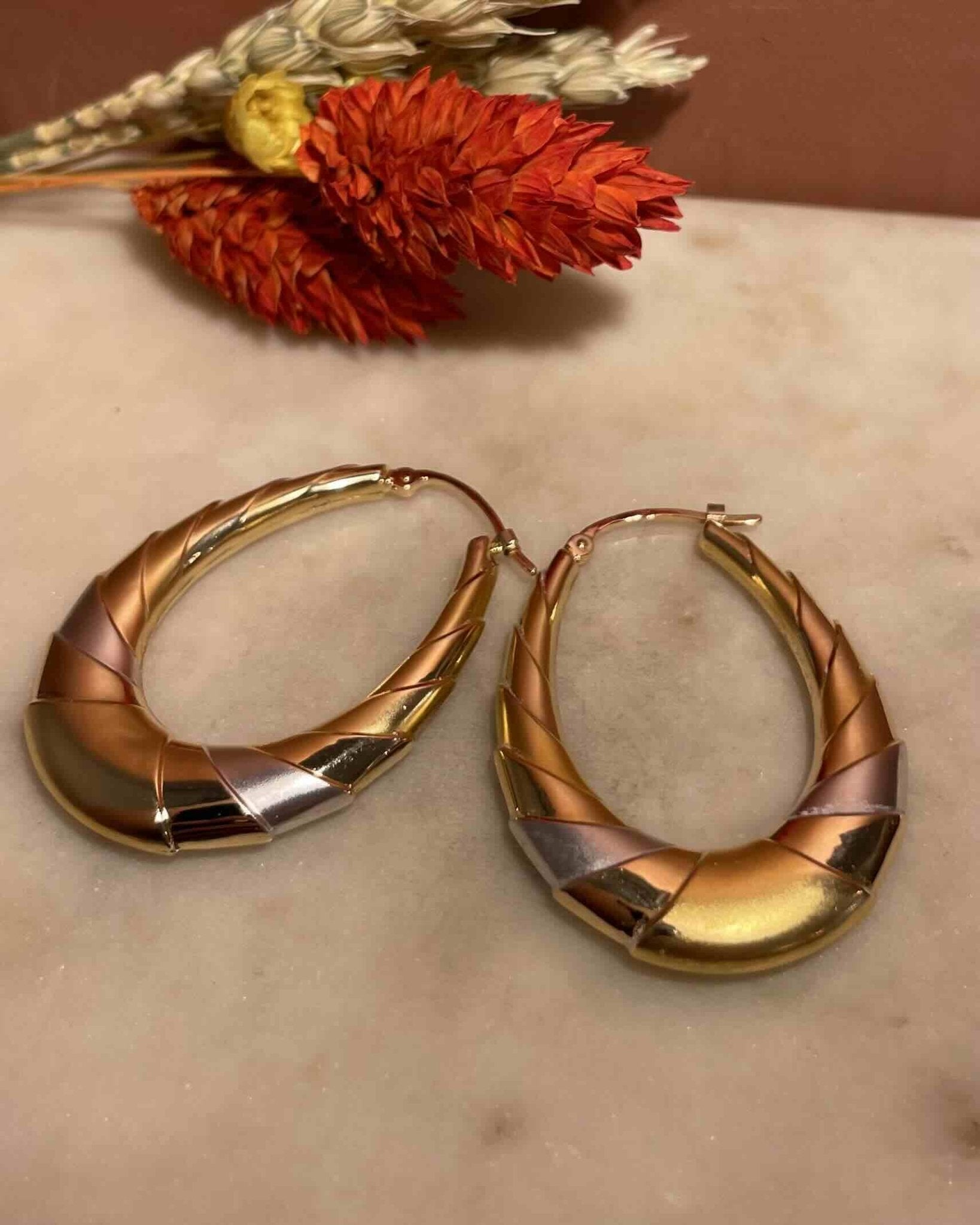 Créoles Torsadées Deux Ors Vintage &quot;Sallie&quot; - Elliade Paris