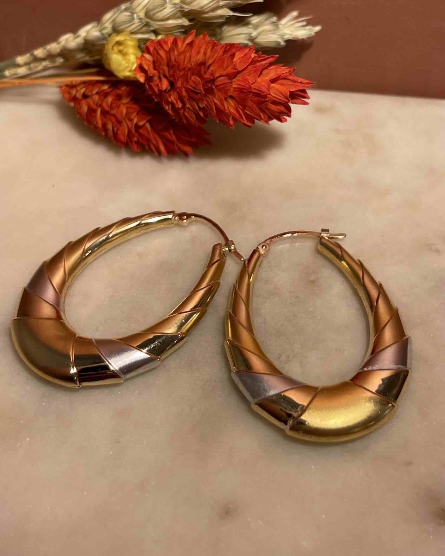 Créoles Torsadées Deux Ors Vintage &quot;Sallie&quot; - Elliade Paris