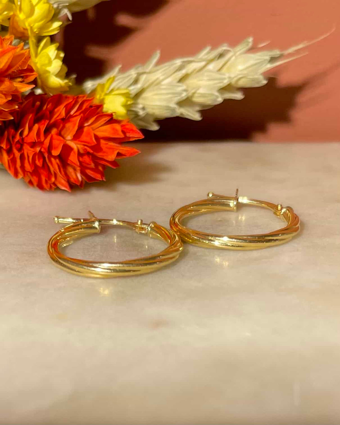 Créoles torsadées en Or Vintage &quot;Clara&quot; - Elliade Paris