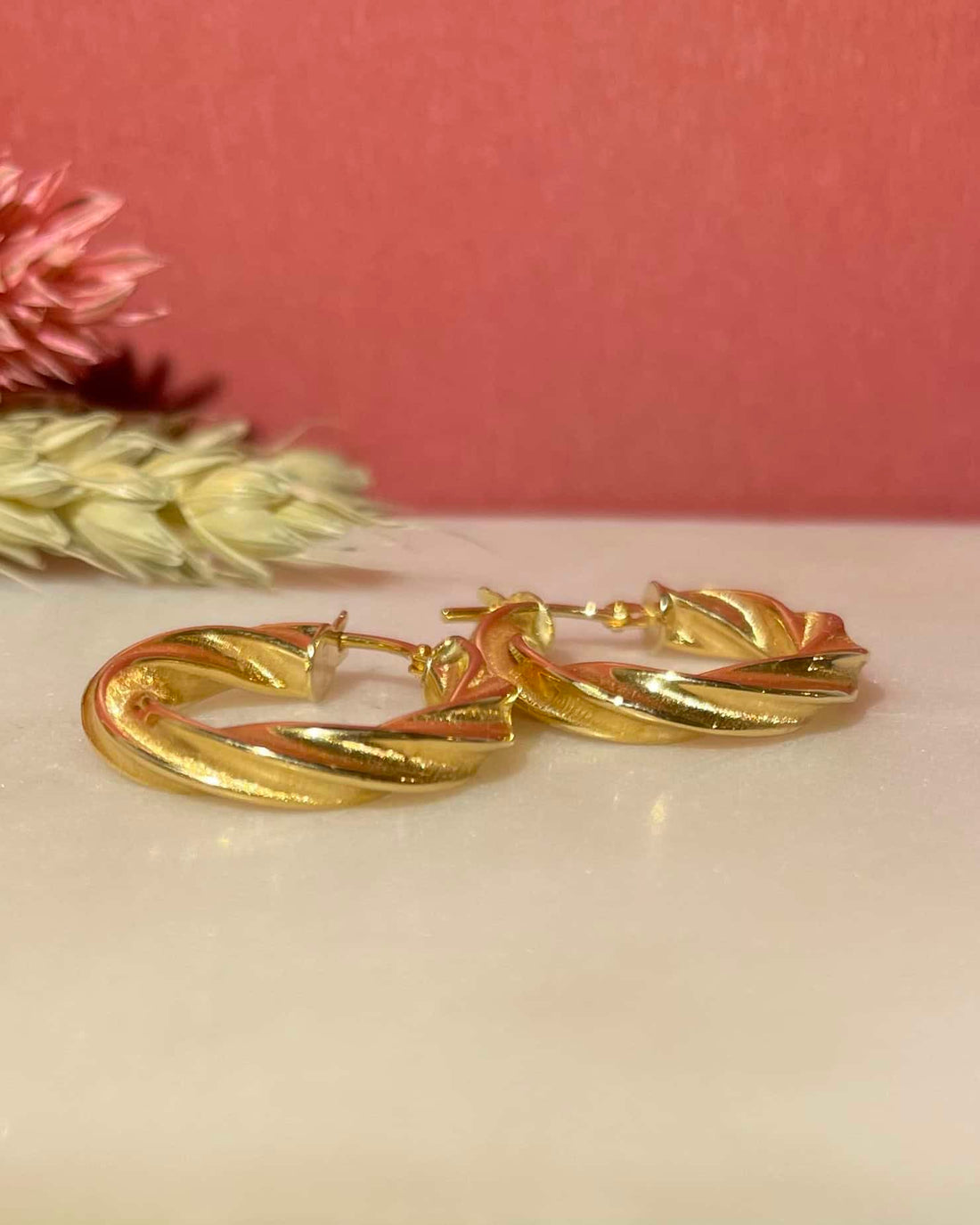 Créoles torsadées en Or Vintage &quot;Maya&quot; - Elliade Paris