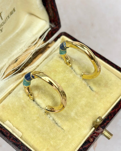 Créoles Torsadées Or Jaune 18 carats &amp; Résine "Vivienne" - Elliade Paris