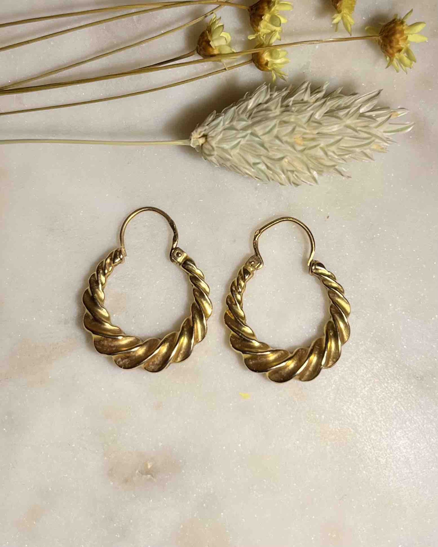 Créoles torsadées vintage en Or "Louane" - Elliade Paris