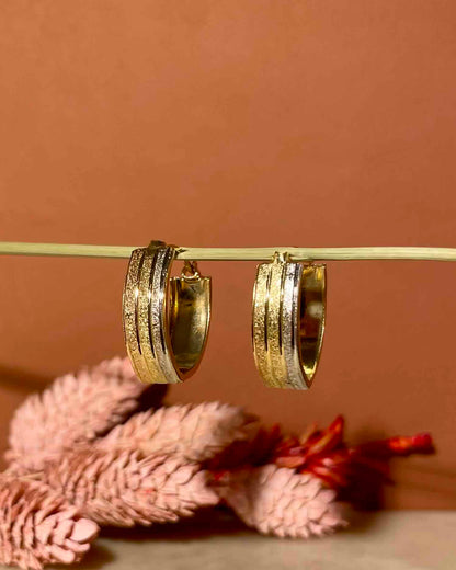 Demi-Créoles trois ors vintage "Natalia" - Elliade Paris