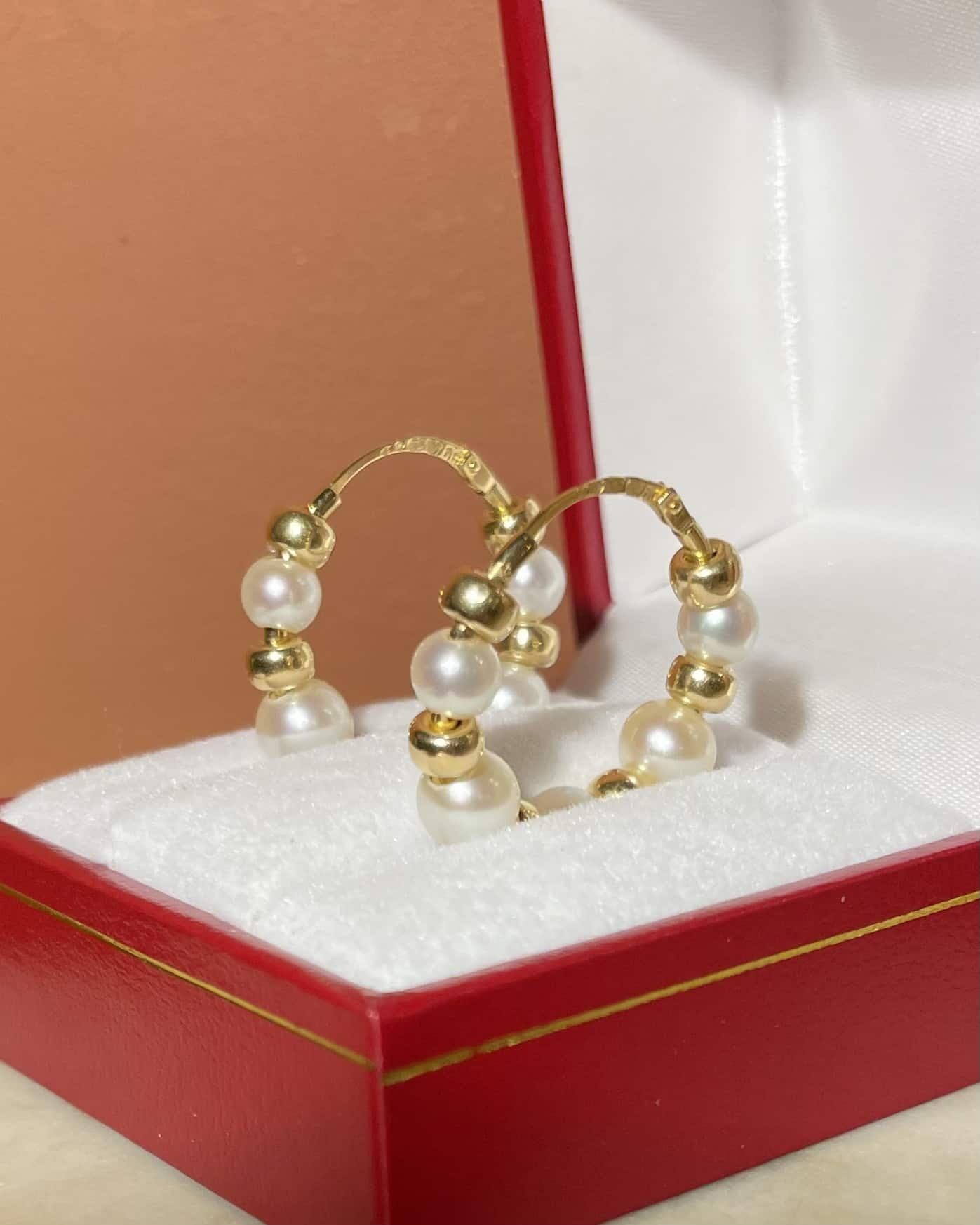 Créoles Vintage Or 18 Carats &amp; Perles "Keïra" - Elliade Paris