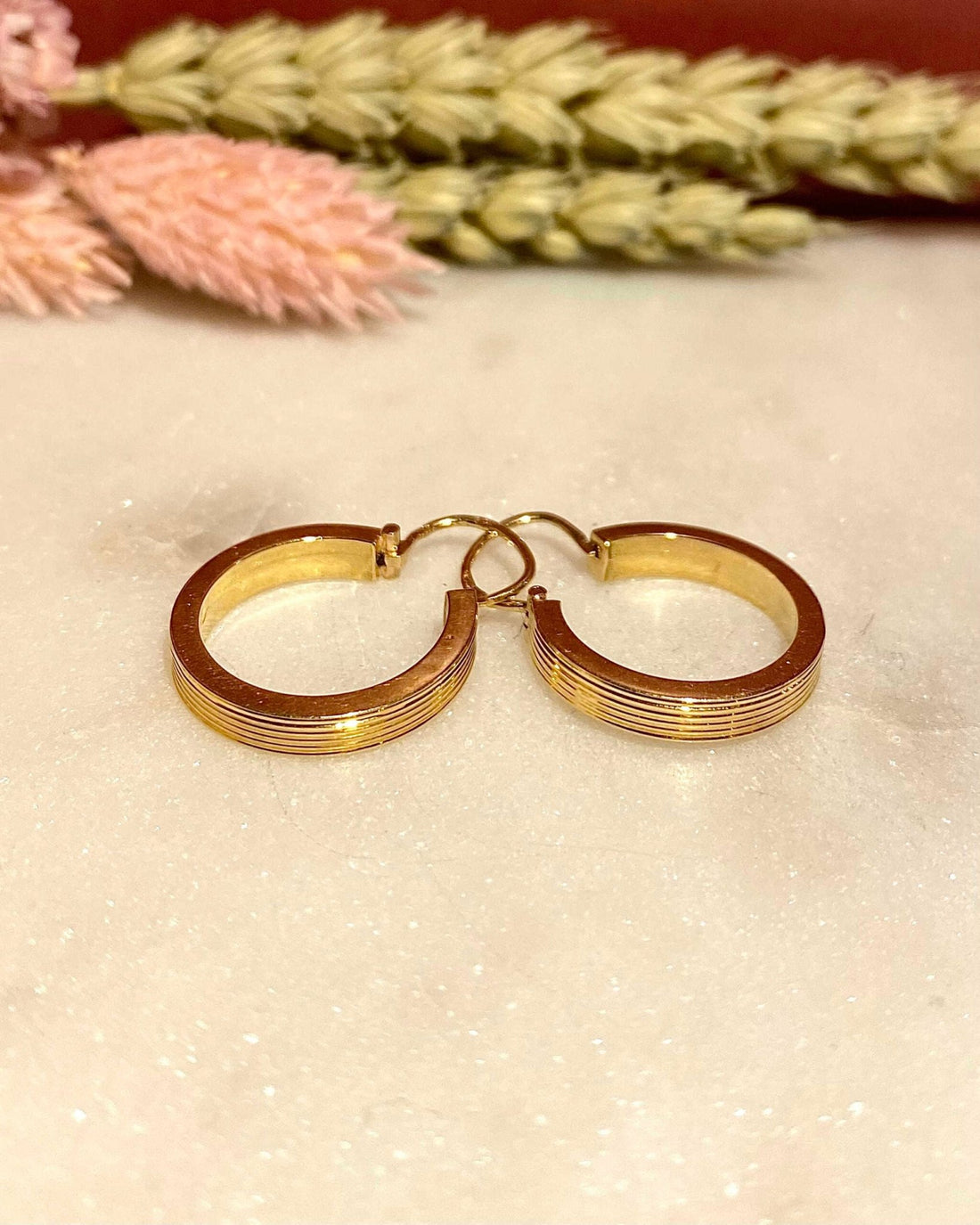 Créoles vintage Or Jaune 18 carats &quot;Marta&quot; - Elliade Paris