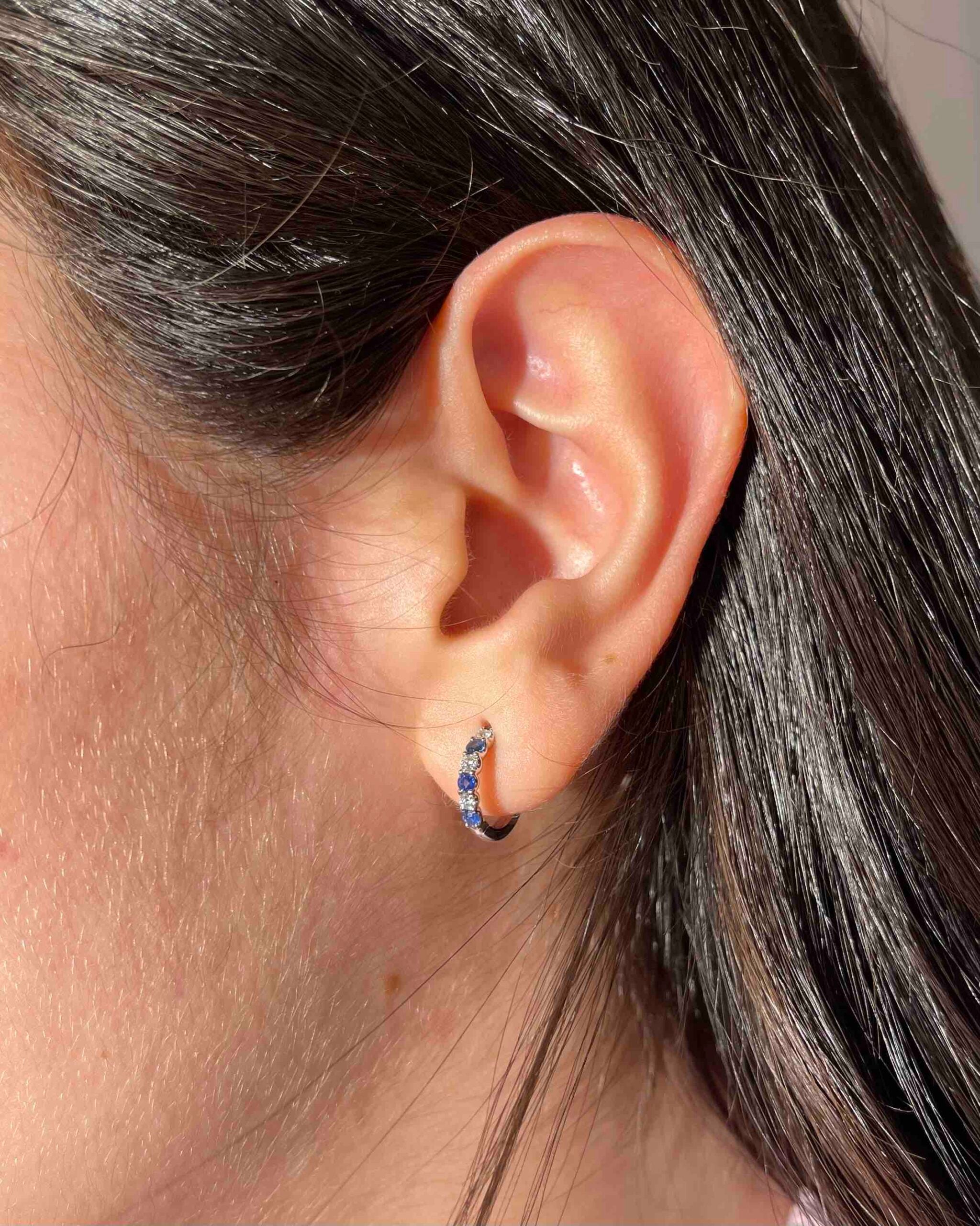 "Mahé" Sapphire &amp;amp; Diamond River Creole Earrings