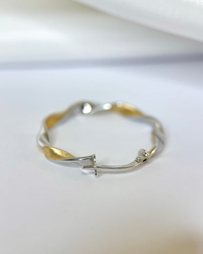 18-karat two-tone gold hoop earrings "Paulette"