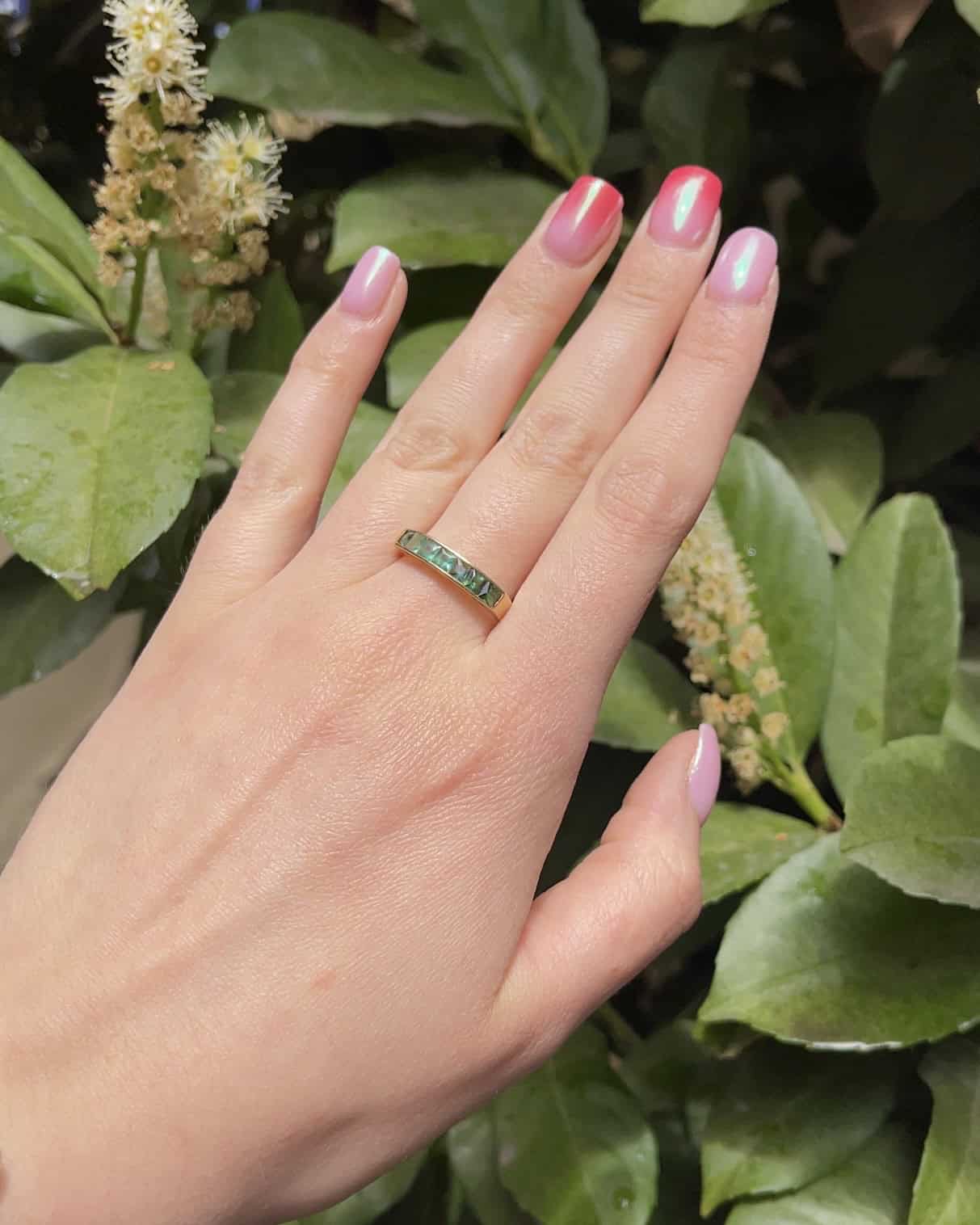Demi Alliance 7 Tourmalines Vintage "Flavie" - Elliade Paris