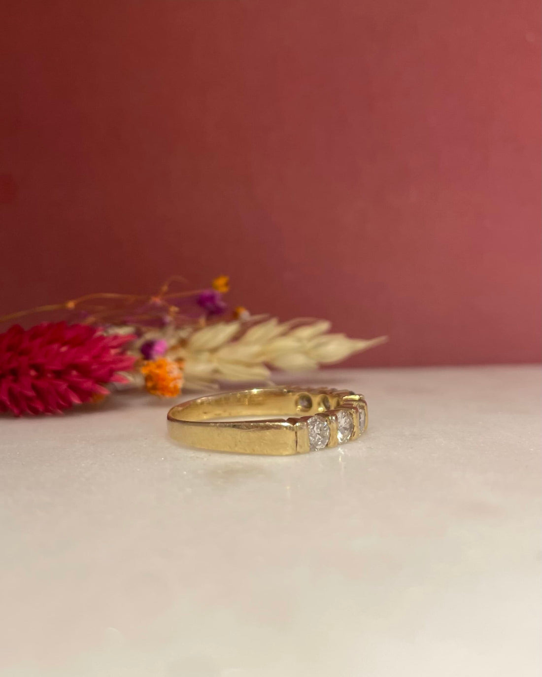 Demi-Alliance Vintage 7 Diamants 0.70 Carat "Isaure"