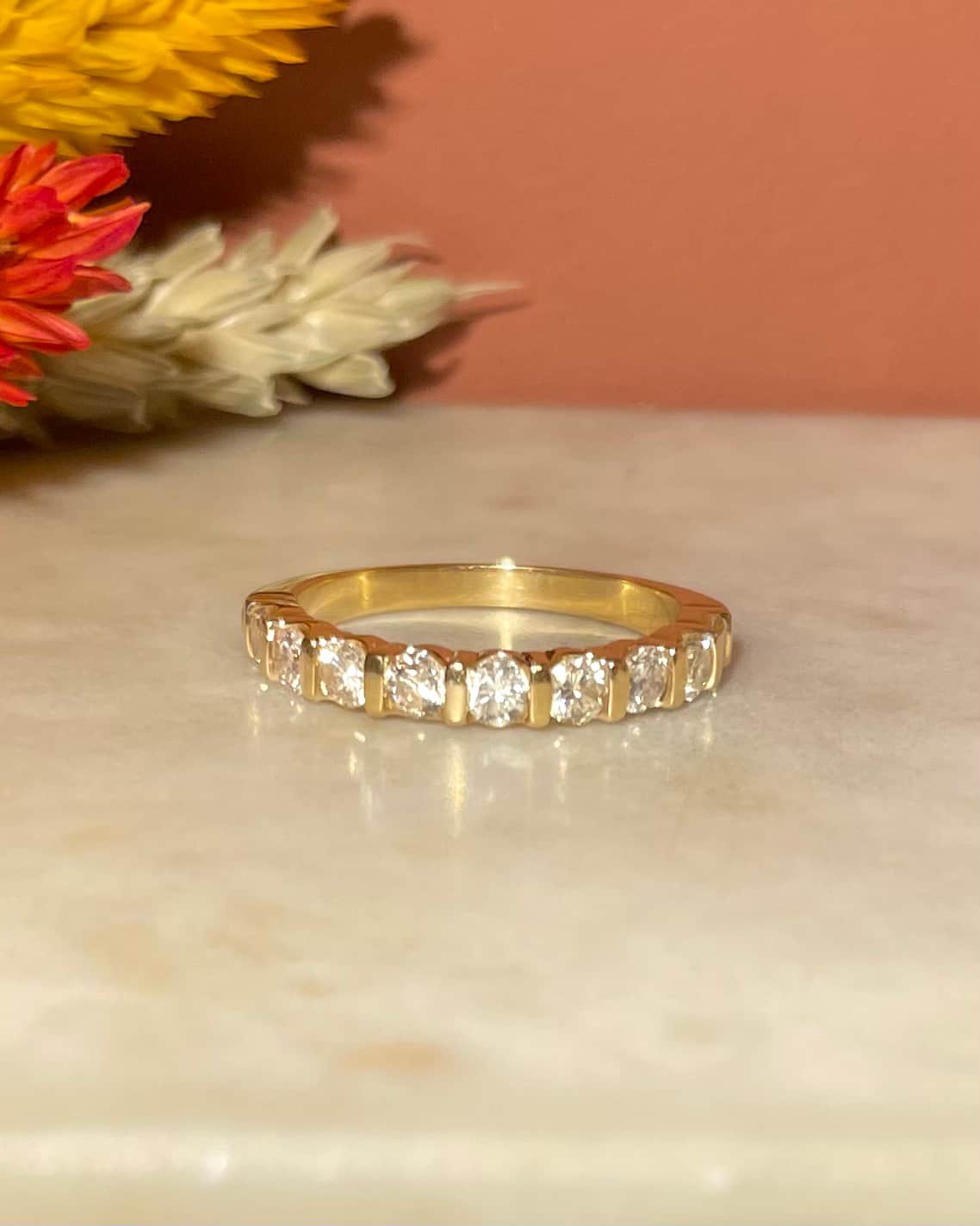 Media Alianza 9 Diamantes 0,90 quilates "Naomie"