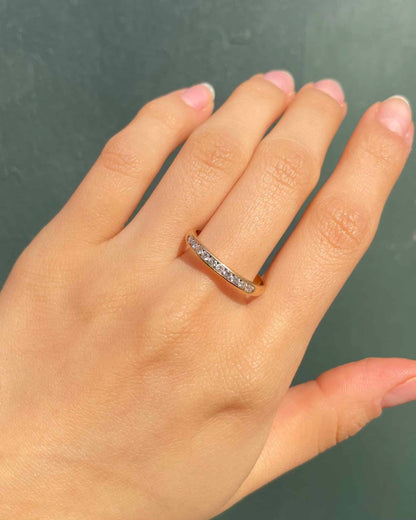 Vintage 10 Diamond &quot;Daisy&quot; Half Wedding Band