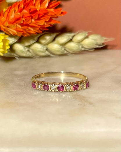 Demi-Alliance Rubis &amp; Diamants &quot;Linda&quot;