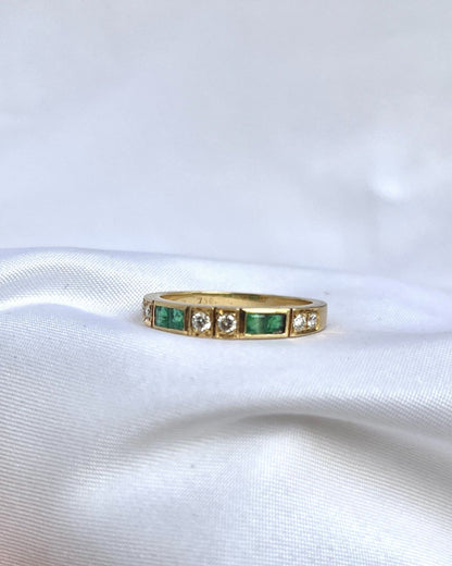 Demi alliance émeraudes &amp; diamants &quot;Acapulco&quot; - Elliade Paris