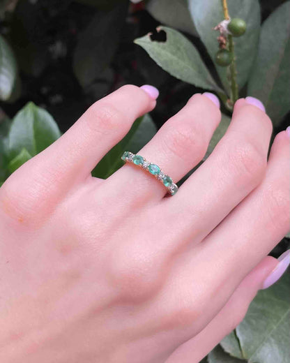 Demi Alliance Emeraudes &amp; Diamants &quot;Noélia&quot; - Elliade Paris