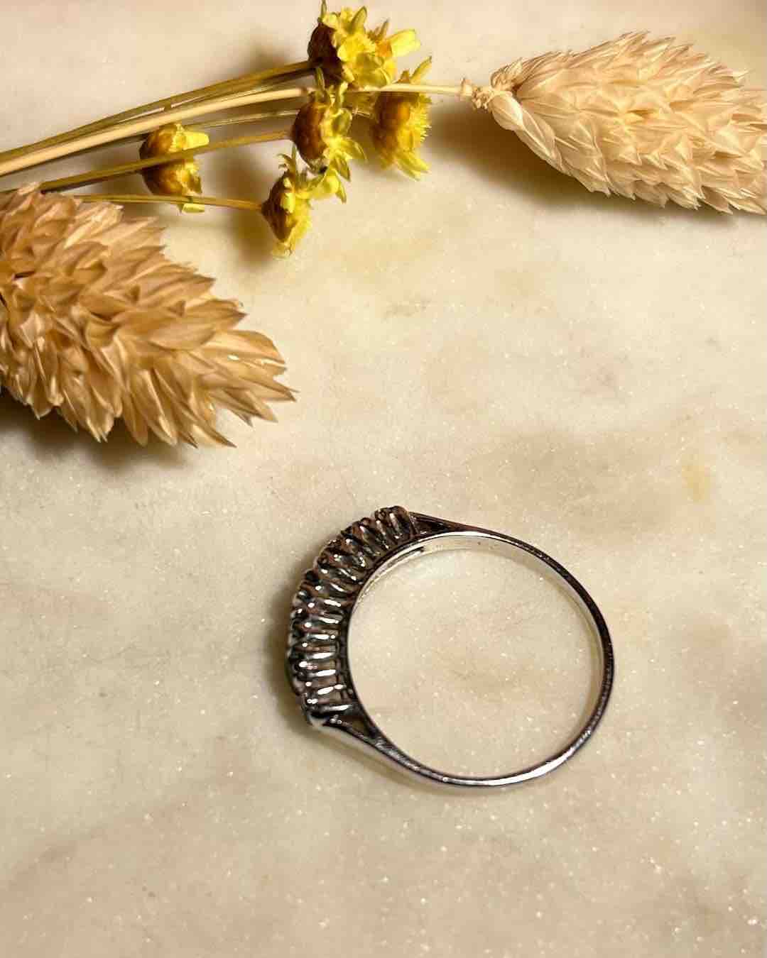 Demi alliance émeraudes vintage "Giulia" - Elliade Paris