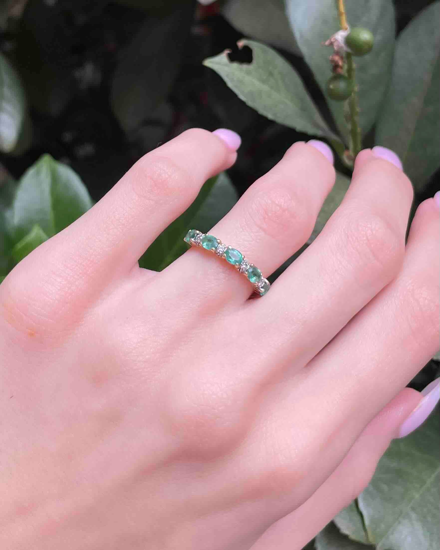 Demi Alliance Emeraudes &amp; Diamants &quot;Noélia&quot;