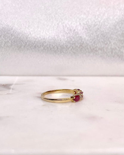 Demi Alliance Rubis 0.60 carat &amp; Diamants &quot;Maia&quot; - Elliade Paris