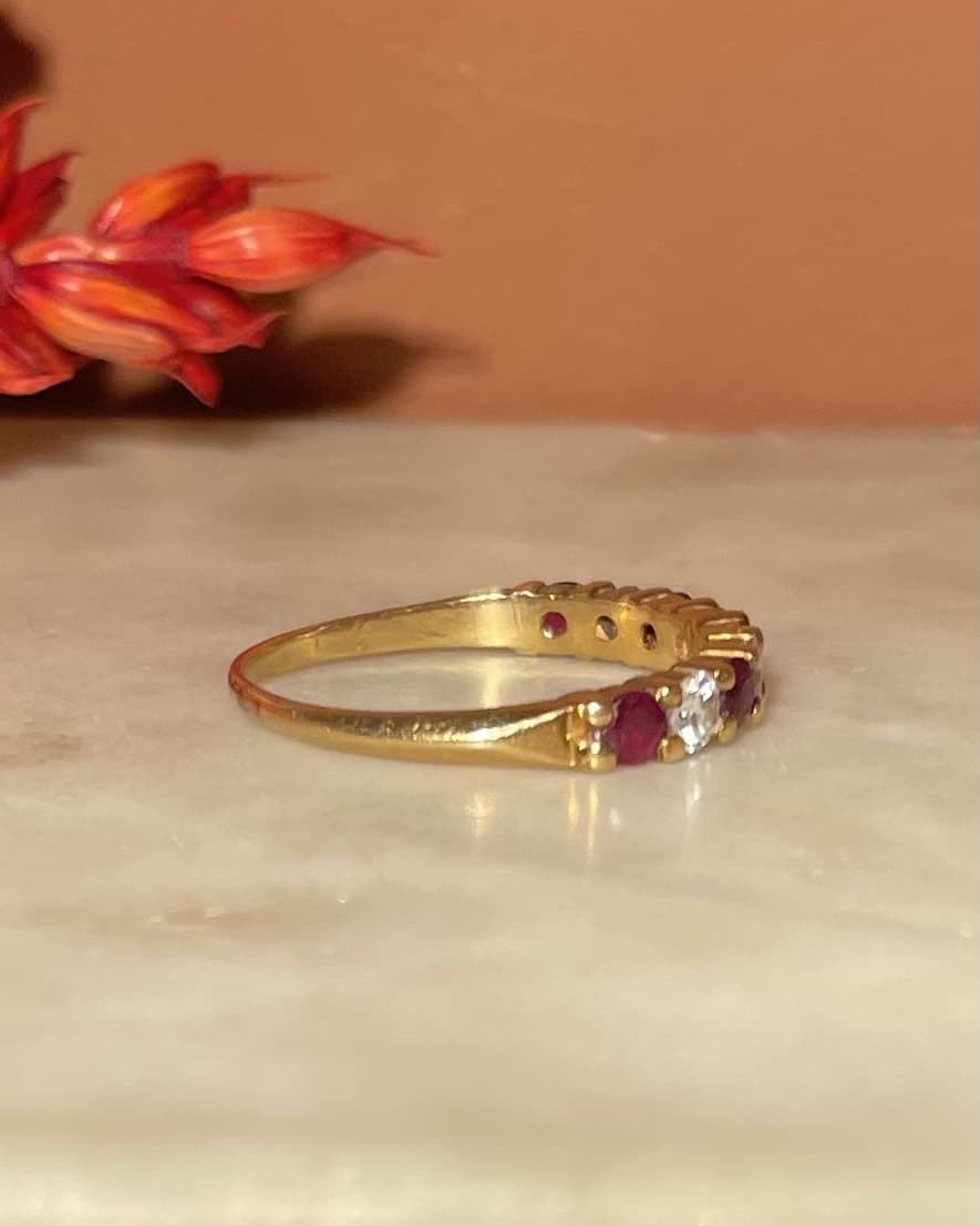 Demi Alliance Rubis &amp; Diamants "Amaira" - Elliade Paris
