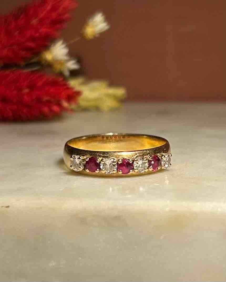 Demi alliance Rubis &amp; Diamants "Monia" - Elliade Paris