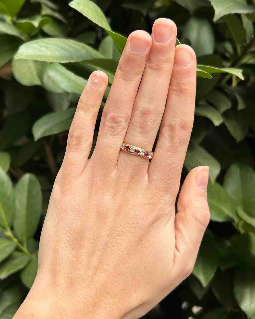 Demi alliance Rubis &amp; Diamants "Monia" - Elliade Paris