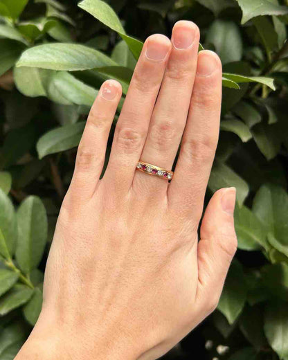 Demi alliance Rubis &amp; Diamants &quot;Monia&quot; - Elliade Paris