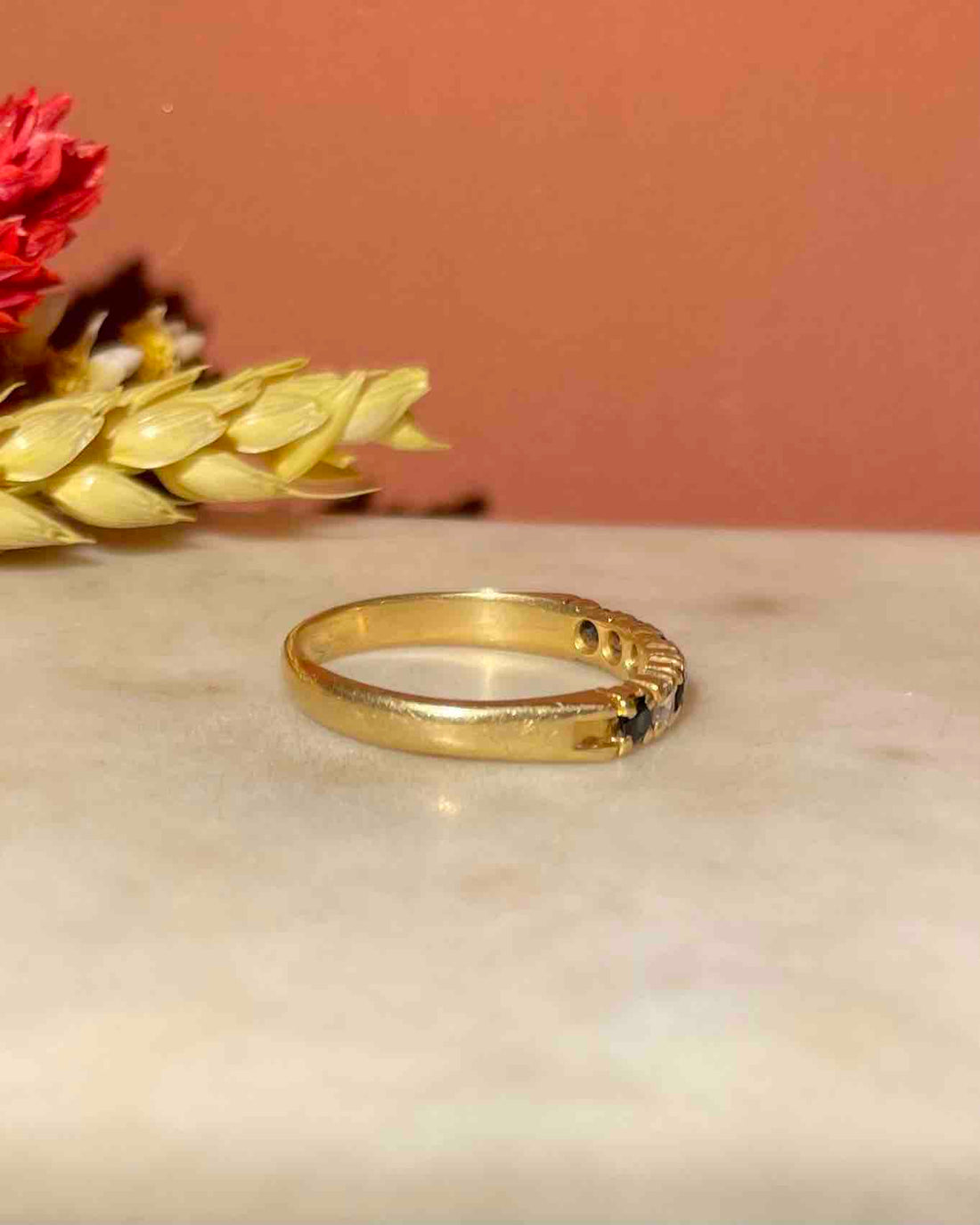 Half wedding band Sapphires &amp;amp; Diamonds &quot;Inaya&quot;