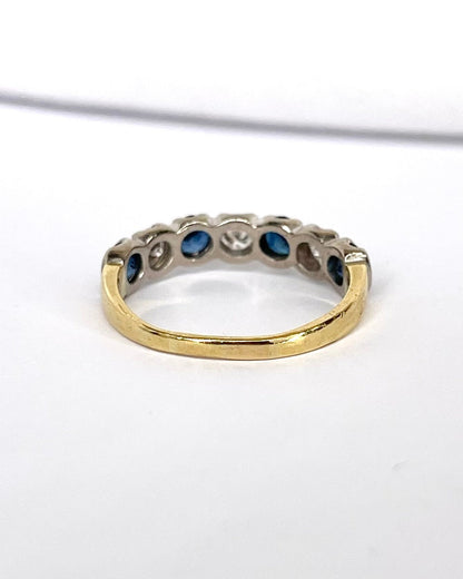 Demi Alliance Saphirs 0.60 carat &amp; Diamants 0.30 carat "Maud" - Elliade Paris